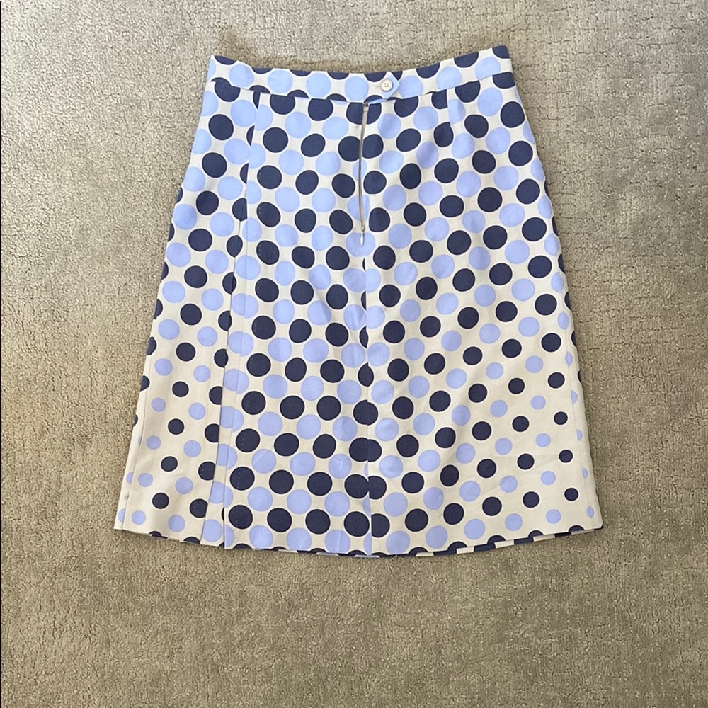 Valentino White and Black A-Line Knee-Length Skirt